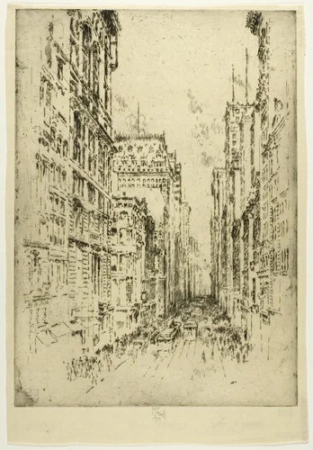 Lower Broadway by Joseph Pennell, print, 1904