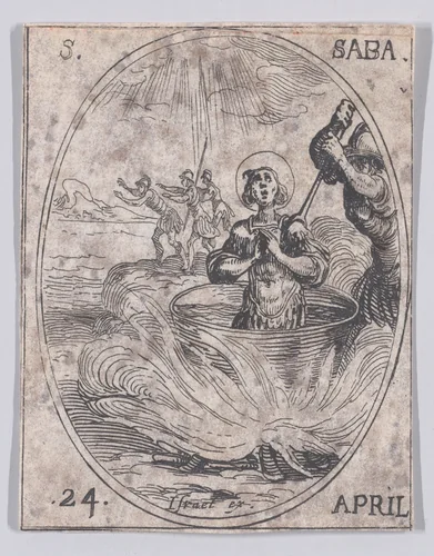 S. Saba (St. Sabas), April 24th, from "Les Images De Tous Les Saincts et Saintes de L'Année" (Images of All of the Saints and Religious Events of the Year) by Jacques Callot, print, 1636