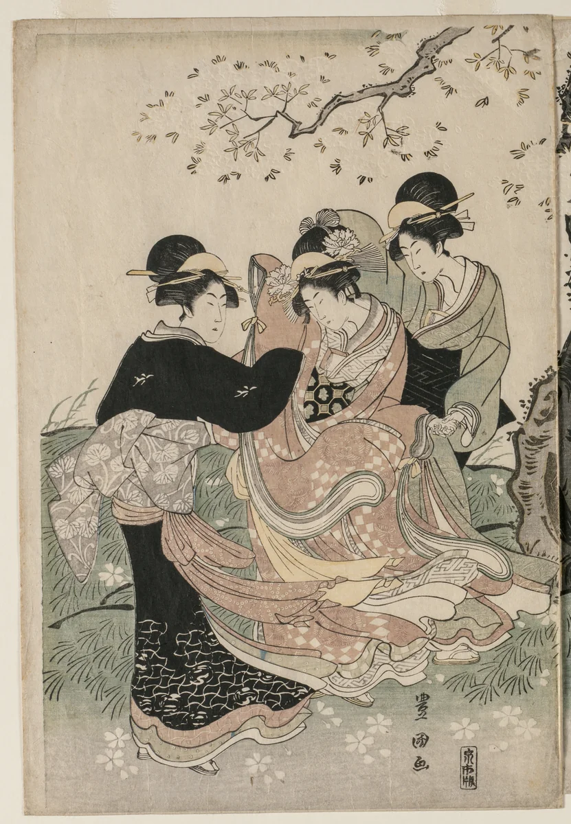 Cherry Blossoms in the Wind by Utagawa Toyokuni, print, 1796-1799