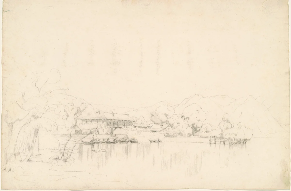 Lake Houses by Worthington Whittredge, drawing, 1850-1899