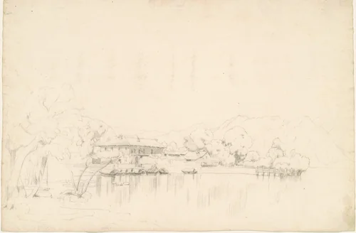 Lake Houses by Worthington Whittredge, drawing, 1850-1899