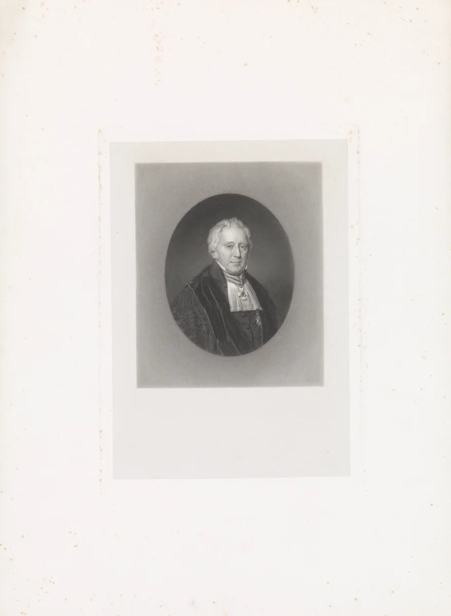 Portret van de theoloog Herman Johan Royaards by Benoit Taurel, print, 1834-1859