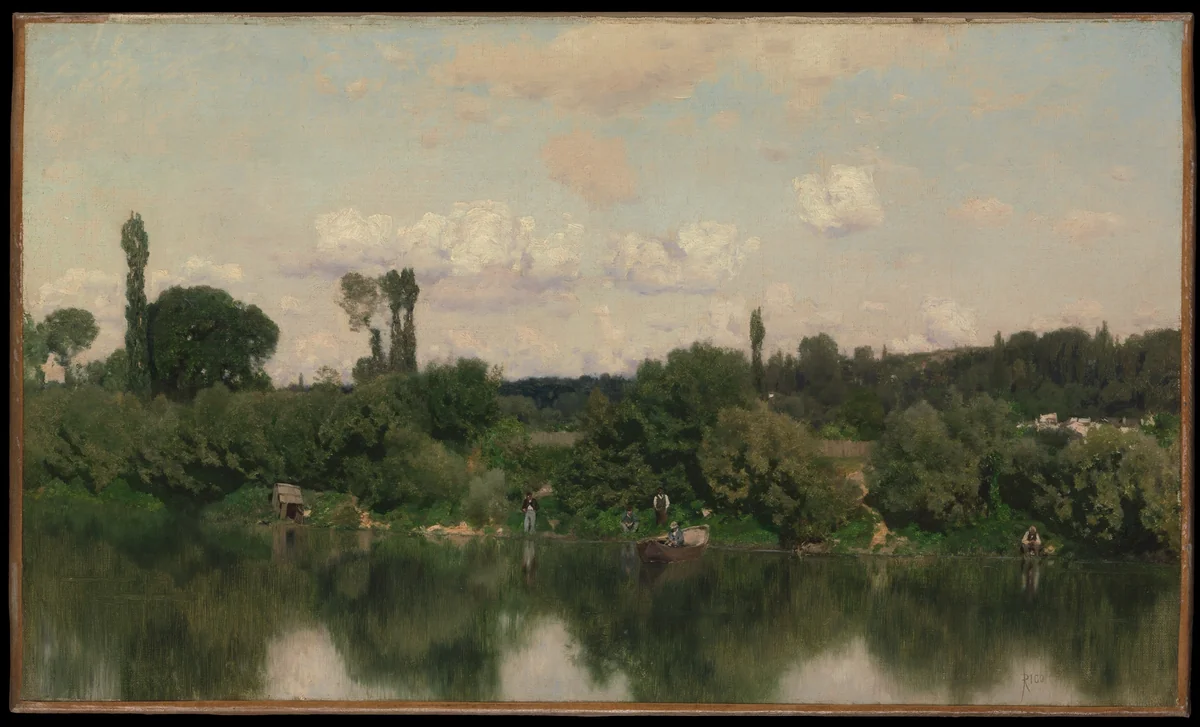 On the Seine by Martín Rico, painting, 1869