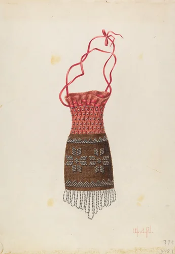 Beaded Coin Purse by Cornelius Christoffels, index of american design, 1937