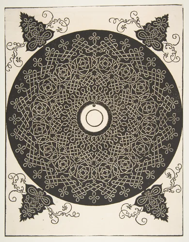 “The Fourth Knot”. Interlaced Roundel with a Round Medallion in its Center by Albrecht Dürer, print, 1500-1521