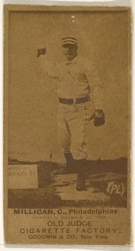 John "Jocko" Milligan, Catcher, Philadelphia, from the Old Judge series (N172) for Old Judge Cigarettes by Goodwin & Company, photograph, 1888