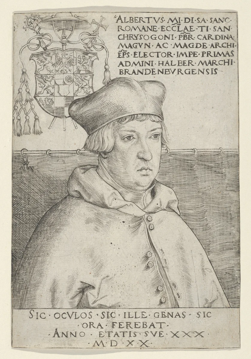Cardinal Albrecht of Brandenburg by Lucas Cranach, print, 1520