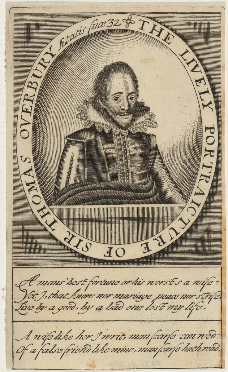 Sir Thomas Overbury by Anonymous Artist; Simon van de Passe, print, 1595-1647