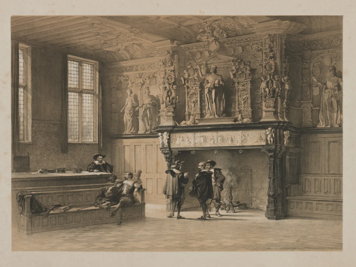 Sketches in Belgium and Germany, Volume I: Hall of Justice of the Magistrates du Franc, Bruges by Louis Haghe, other, 1840