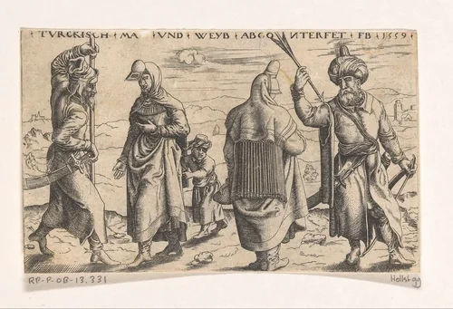 Turkse familie by Unknown, print, 1559