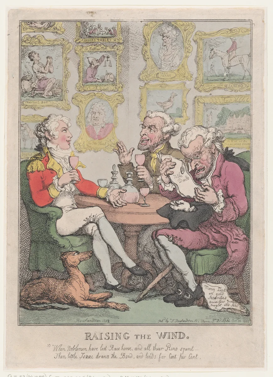 Raising the Wind by Thomas Rowlandson, print, 1805-1812