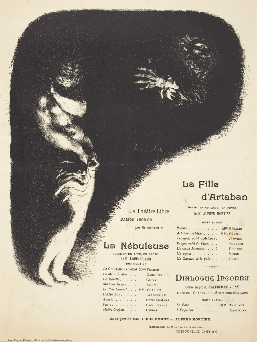 La Fille d'Artaban; La Nébuleuse; Dialogue inconnu by Louis Anquetin, print, 1896