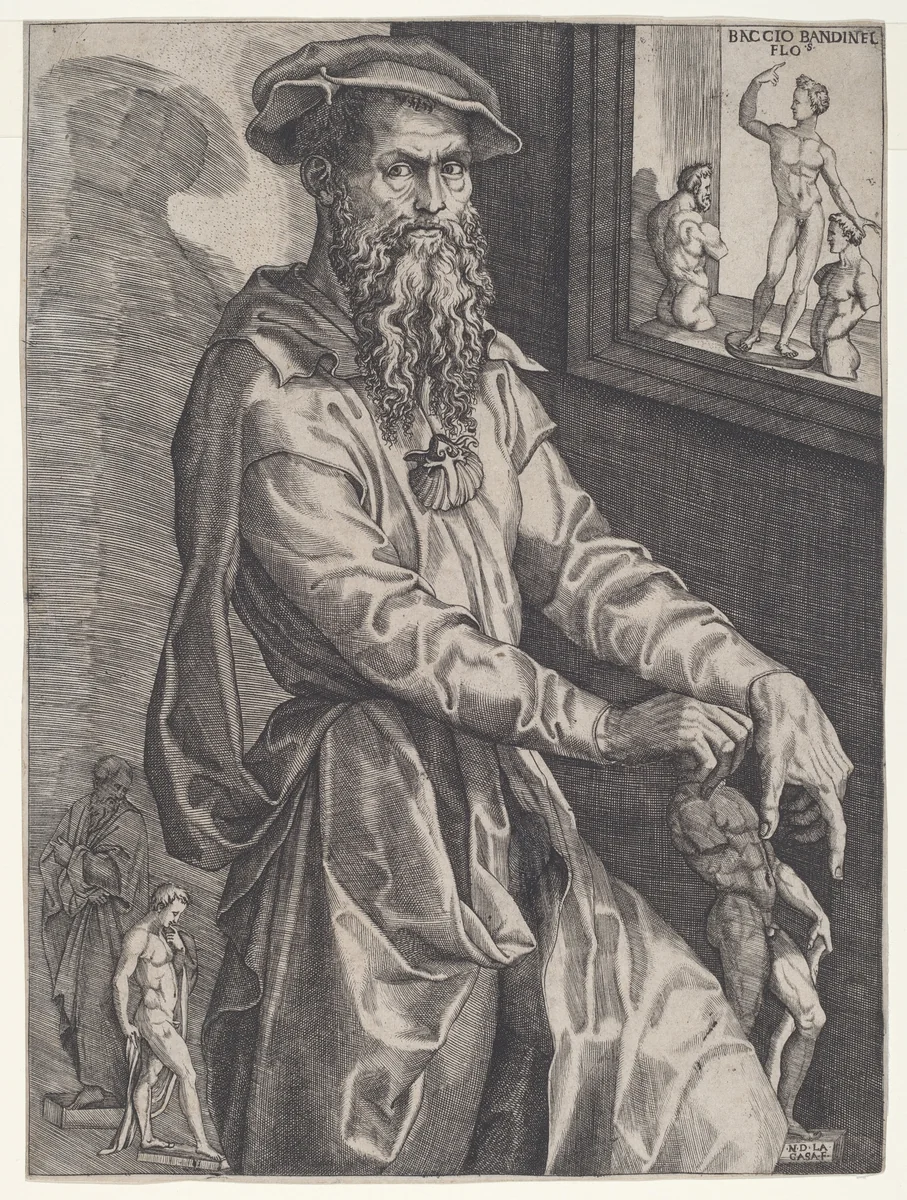 Baccio Bandinelli by Nicolò della Casa; Baccio Bandinelli, print, 1539-1549