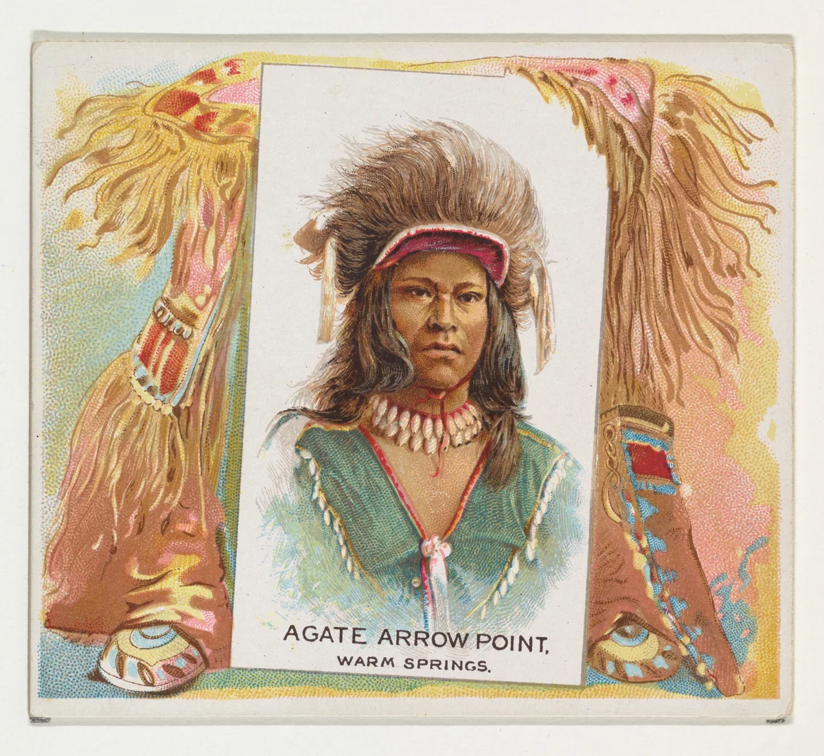 Agate Arrow Point, Warm Springs, from the American Indian Chiefs series (N36) for Allen & Ginter Cigarettes by Allen & Ginter, print, 1888