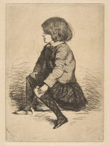 Seymour Seated by James McNeill Whistler, print, 1857-1858