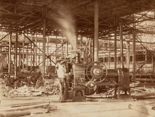 Steam Engine near the Grand Transept, Crystal Palace by Philip Henry Delamotte, photograph, 1851