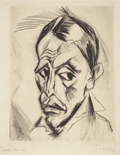 Self-Portrait by Max Pechstein, print, 1917