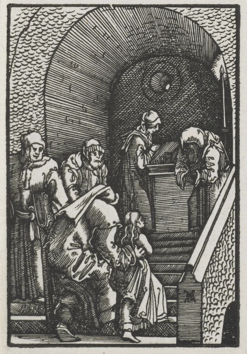 The Fall and Redemption of Man: The Presentation of the Virgin in the Temple by Albrecht Altdorfer, print, 1515