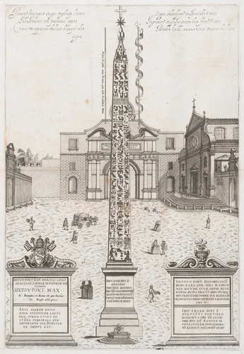 The Egyptian Obelisk of Augustus, from "Speculum Romanae Magnificentiae" by anonymous, print, 1589