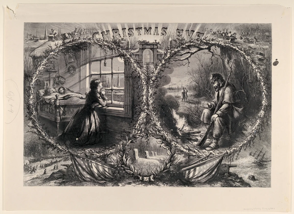 Christmas Eve (published "Harper's Weekly," January 3, 1863) by Thomas Nast, print, 1863