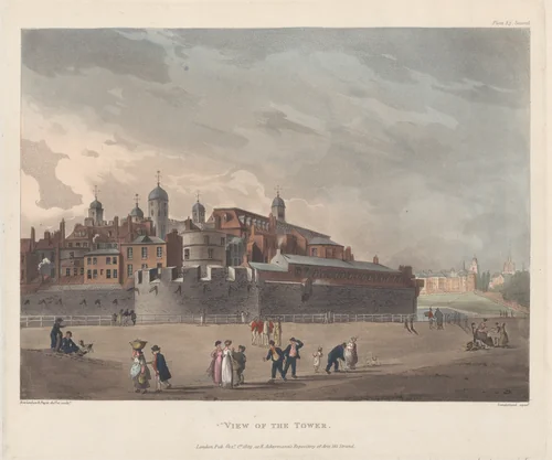 View of the Tower by Thomas Rowlandson, print, 1809