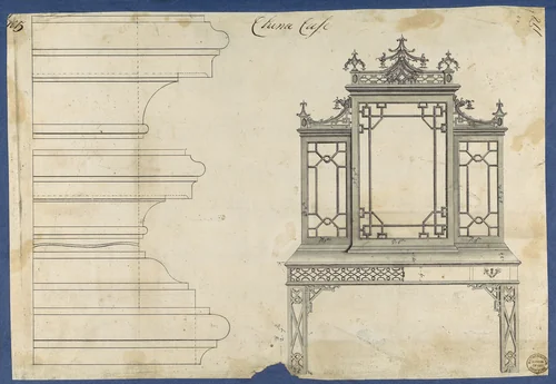 China Case, from Chippendale Drawings, Vol. II by Thomas Chippendale, drawing, 1754