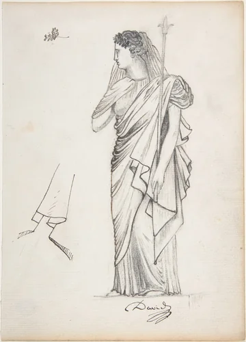 The Allegorical Figure of France for the Tomb of General Bonchamp by Pierre-Jean David d'Angers, drawing, 1800-1856