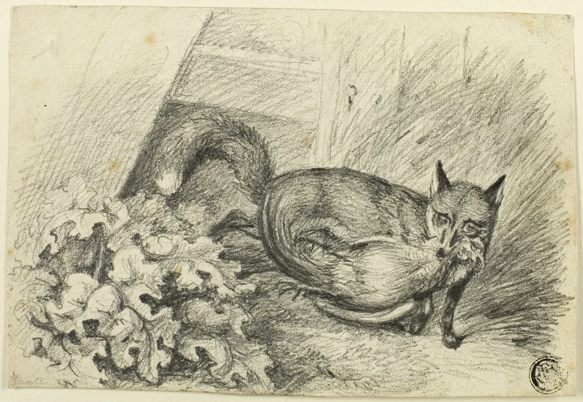 Fox Stealing a Cock by Samuel Howett, drawing, 1776-1822