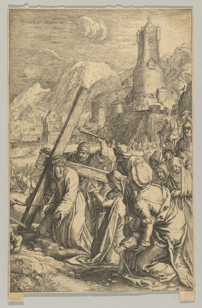 Christ Carrying the Cross, from "The Passion of Christ" by Ludovicus Siceram, print, 1618-1628