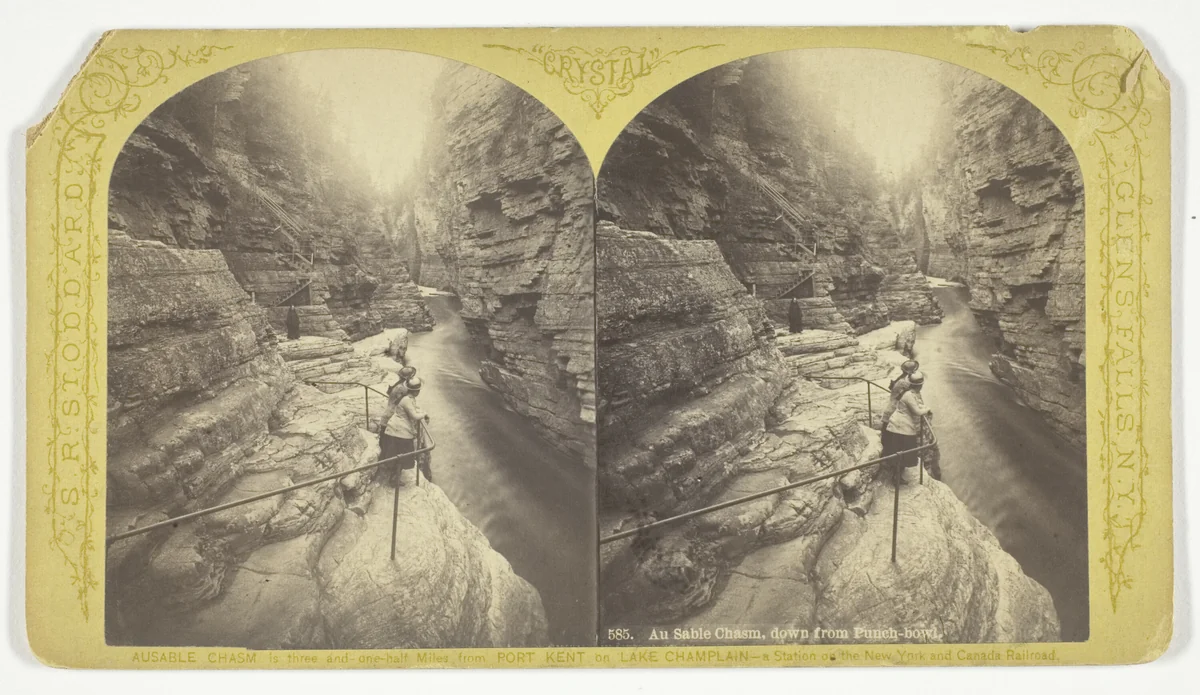 Au Sable Chasm, down from Punch-bowl, No. 585 from the series "Crystal" by Seneca Ray Stoddard, photograph, 1870-1876