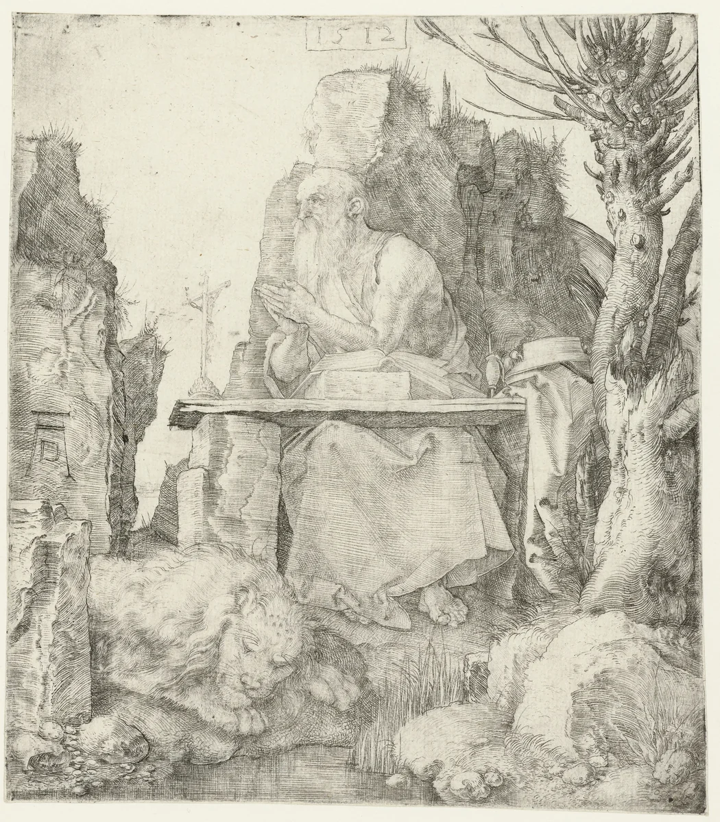 De Heilige Hiëronymus in de wildernis by Unknown, print, 1512