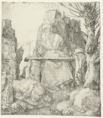 De Heilige Hiëronymus in de wildernis by Unknown, print, 1512