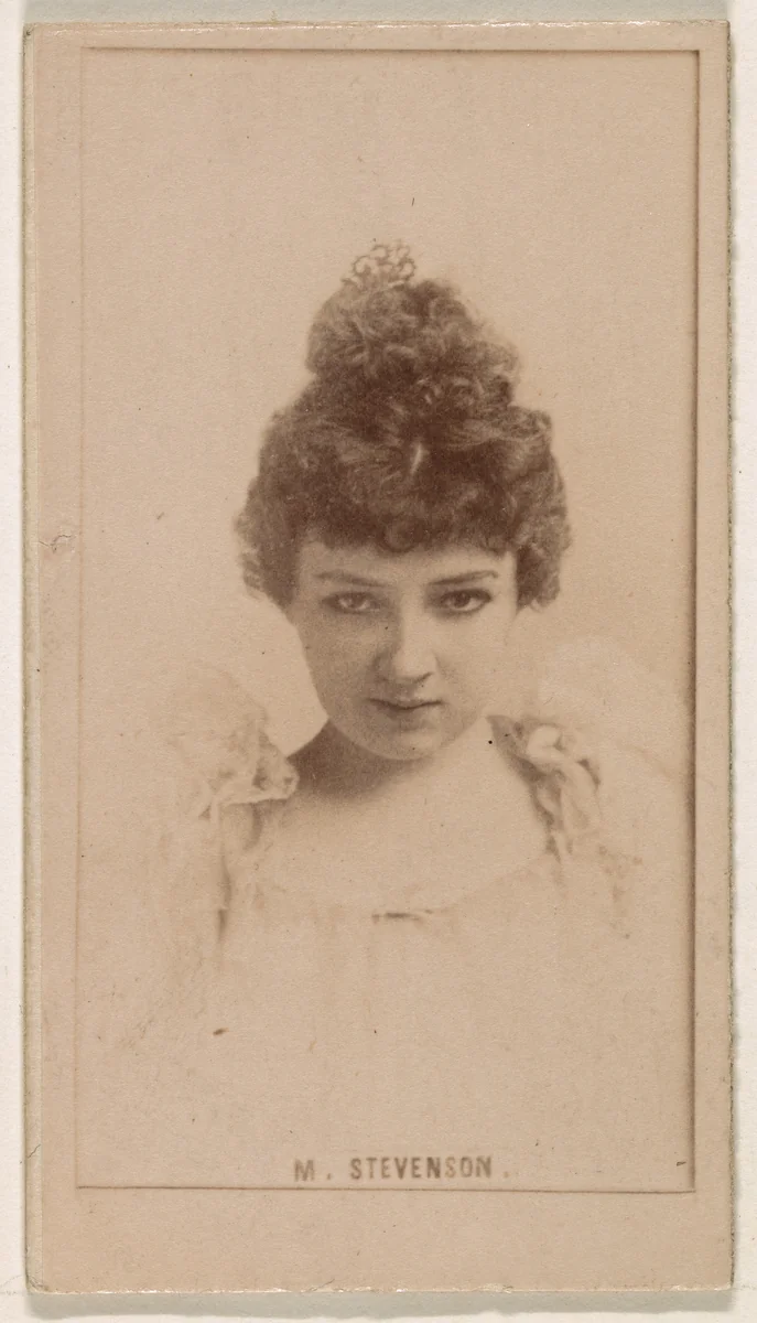 M. Stevenson, from the Actresses series (N245) issued by Kinney Brothers to promote Sweet Caporal Cigarettes by Kinney Brothers Tobacco Company, photograph, 1890