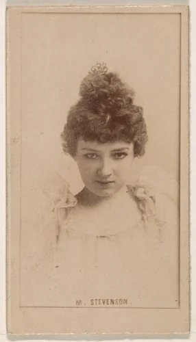 M. Stevenson, from the Actresses series (N245) issued by Kinney Brothers to promote Sweet Caporal Cigarettes by Kinney Brothers Tobacco Company, photograph, 1890