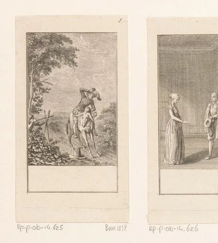 Gil Blas wordt overvallen op zijn weg naar Salamanca by Daniel Nikolaus Chodowiecki, print, 1783