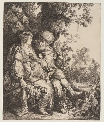 Judah and Tamar by Pieter Lastman, print, 1615-1625