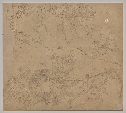 Album of Daoist and Buddhist Themes: Search the Mountain: Leaf 47 by Unknown, painting, 1200-1299