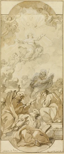Assumption of the Virgin by Charles Joseph Natoire, drawing, 1720-1777