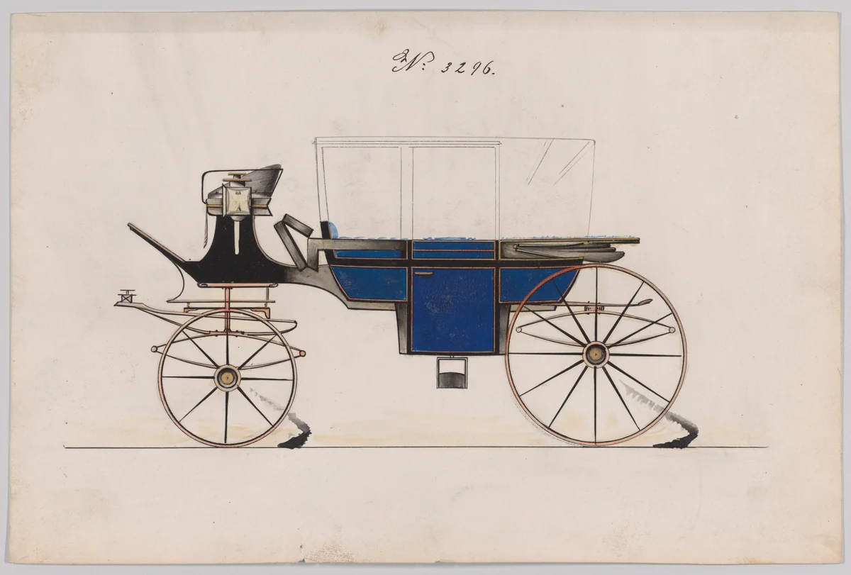 Design for Landau, No. 3296 by Brewster & Co., drawing, 1877