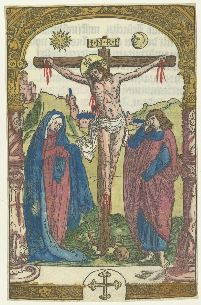 Christus aan het kruis by Unknown, print, 1510-1514