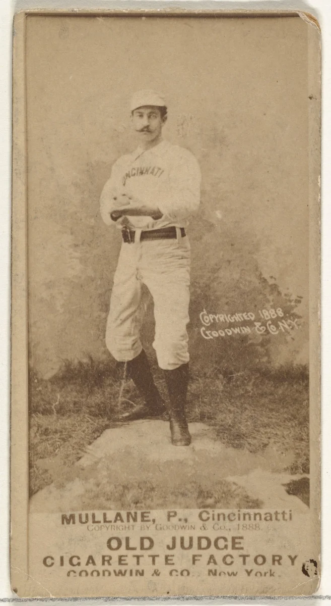 Anthony John "Tony" Mullane, Pitcher, Cincinnati, from the Old Judge series (N172) for Old Judge Cigarettes by Goodwin & Company, photograph, 1888