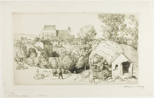 View of Verdelot by Louis Auguste Lepère, print, 1915