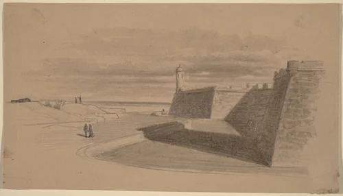 Moat at Fort Marion, Florida by James Wells Champney, drawing, 1874