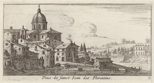 Veue de sainct Jean des Florentins by Israël Silvestre, print, 1640-1660