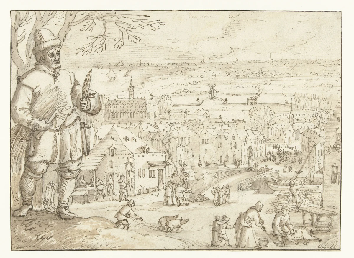 December by Joos de Momper, drawing, 1590-1610