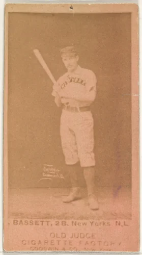 Bassett, 2nd Base, New York, from the Old Judge series (N172) for Old Judge Cigarettes by Goodwin & Company, photograph, 1887-1890