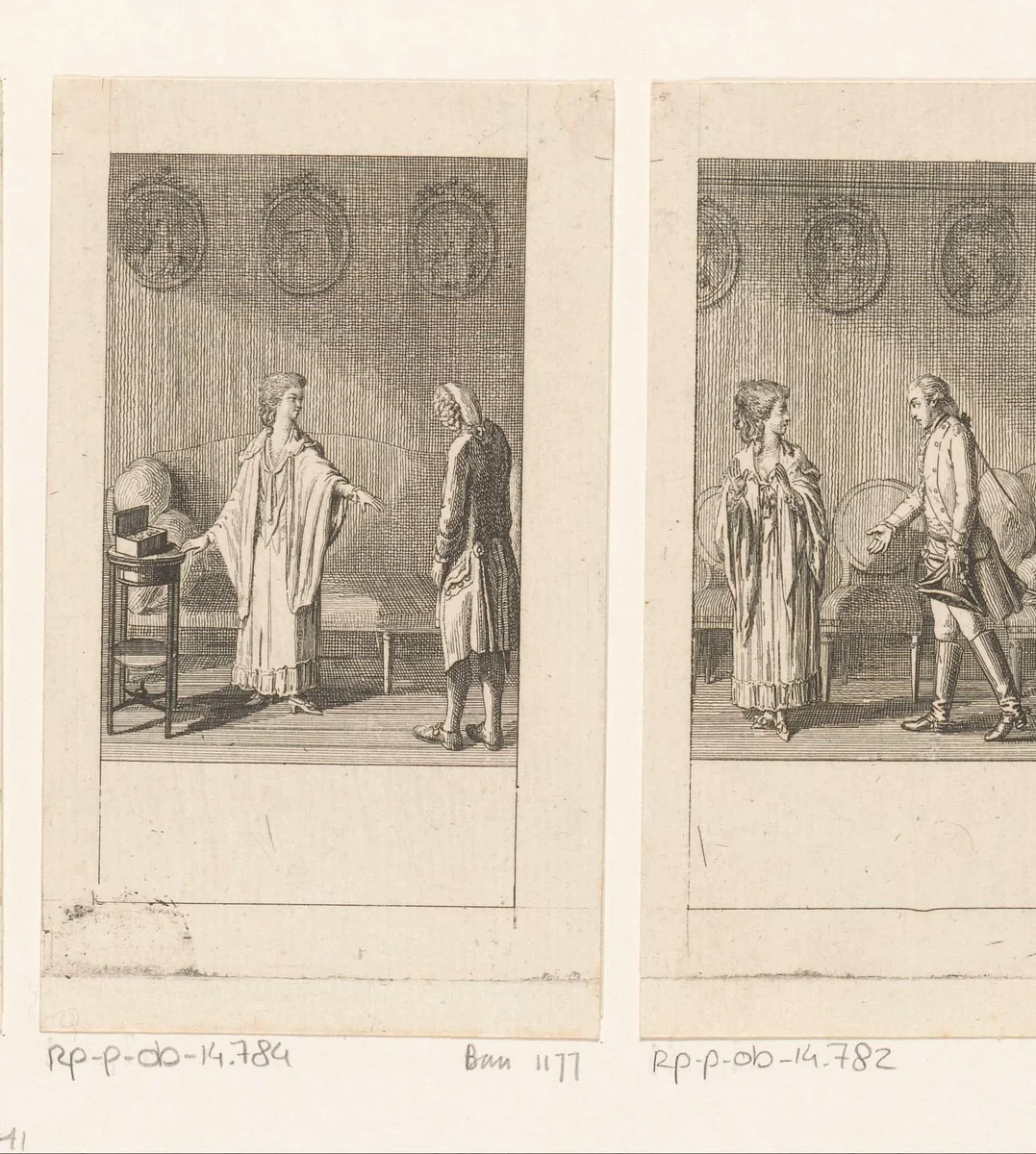 Lady Milford spreekt haar afschuw uit over het dure cadeau by Daniel Nikolaus Chodowiecki, print, 1785