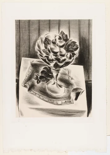 Peaches in Bowl and Wafers by Yasuo Kuniyoshi, print, 1928