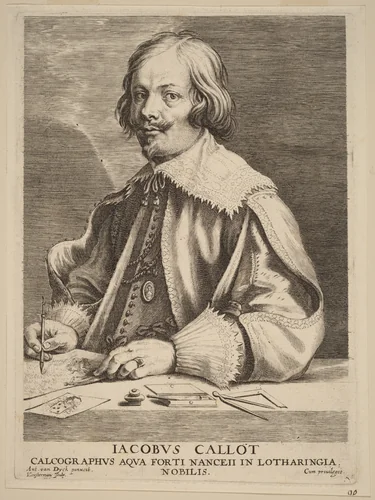 Jacques Callot by Lucas Emil Vorsterman; Sir Anthony van Dyck, print, 1595-1675