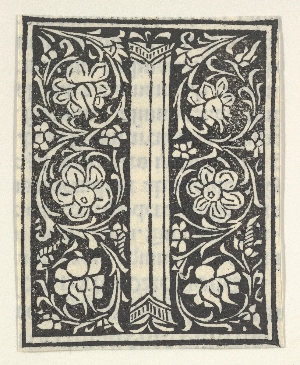 Initial letter I with flowers by anonymous, print, 1496